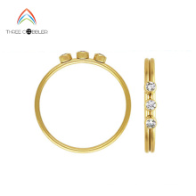 Band Stacking Minimalist 14k Gold Filled CZ Stone Ring